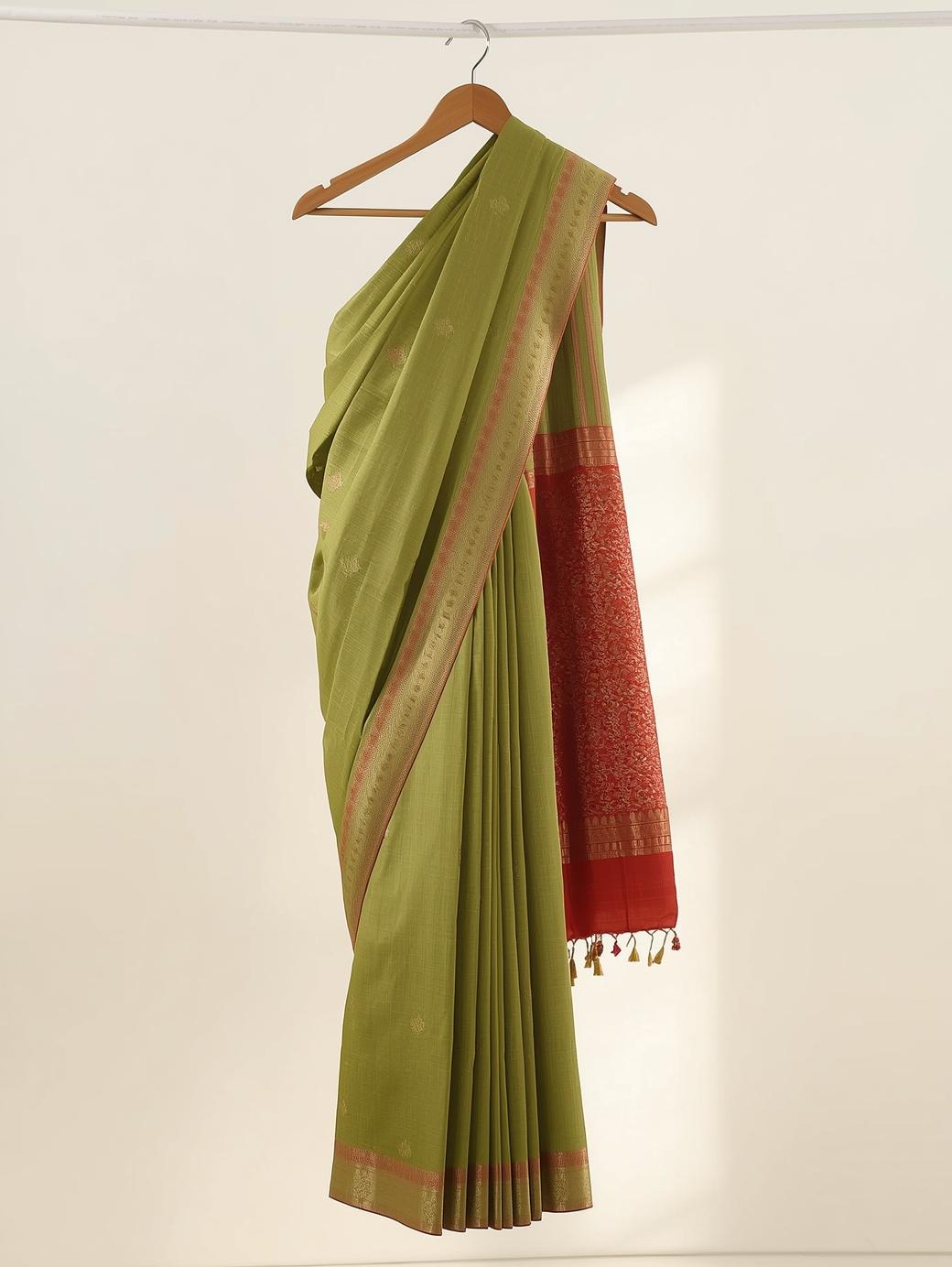 Elegant traditional green sharee